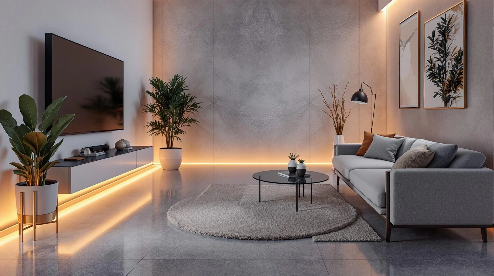 Concrete Floors With Led Lighting Ideas