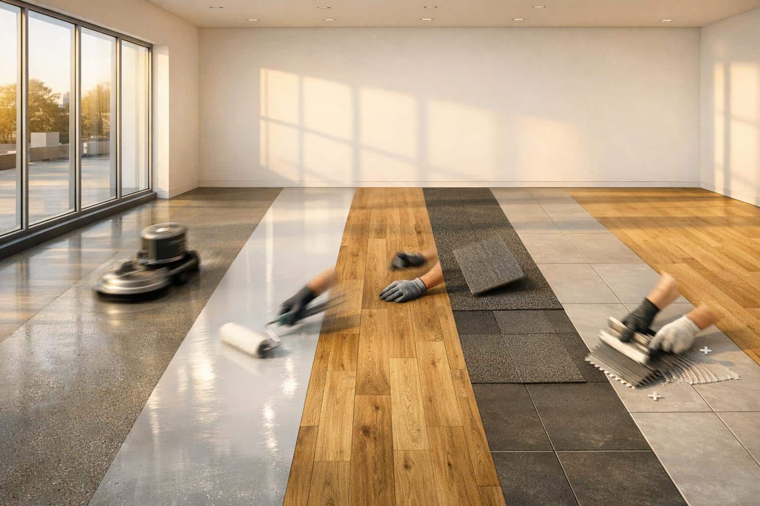 Top 5 Flooring Options For Showrooms: Install Time