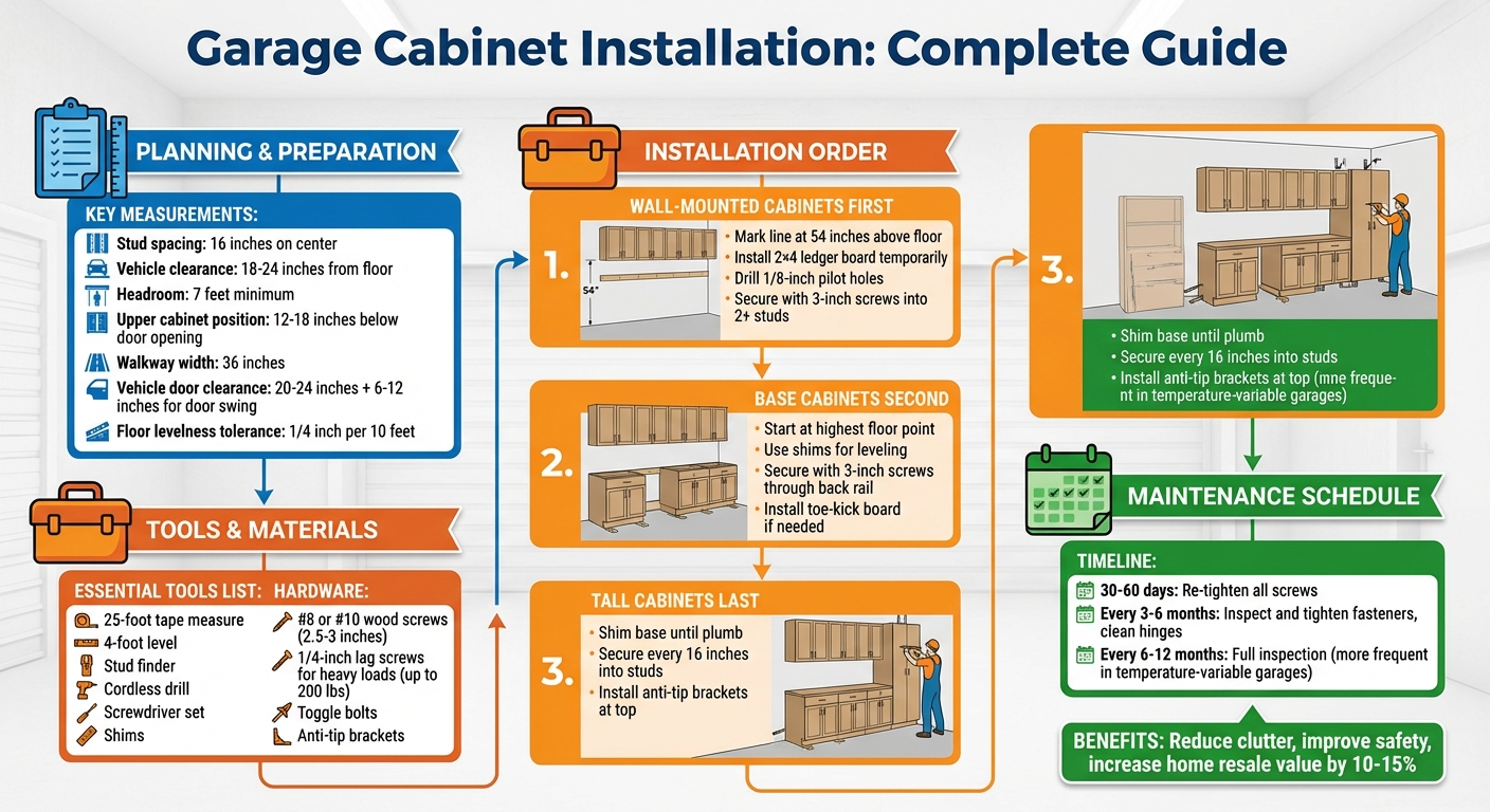 Garage Cabinet Installation: Step-By-Step Guide 1 Garage Cabinet Installation Process: Planning Through Maintenance