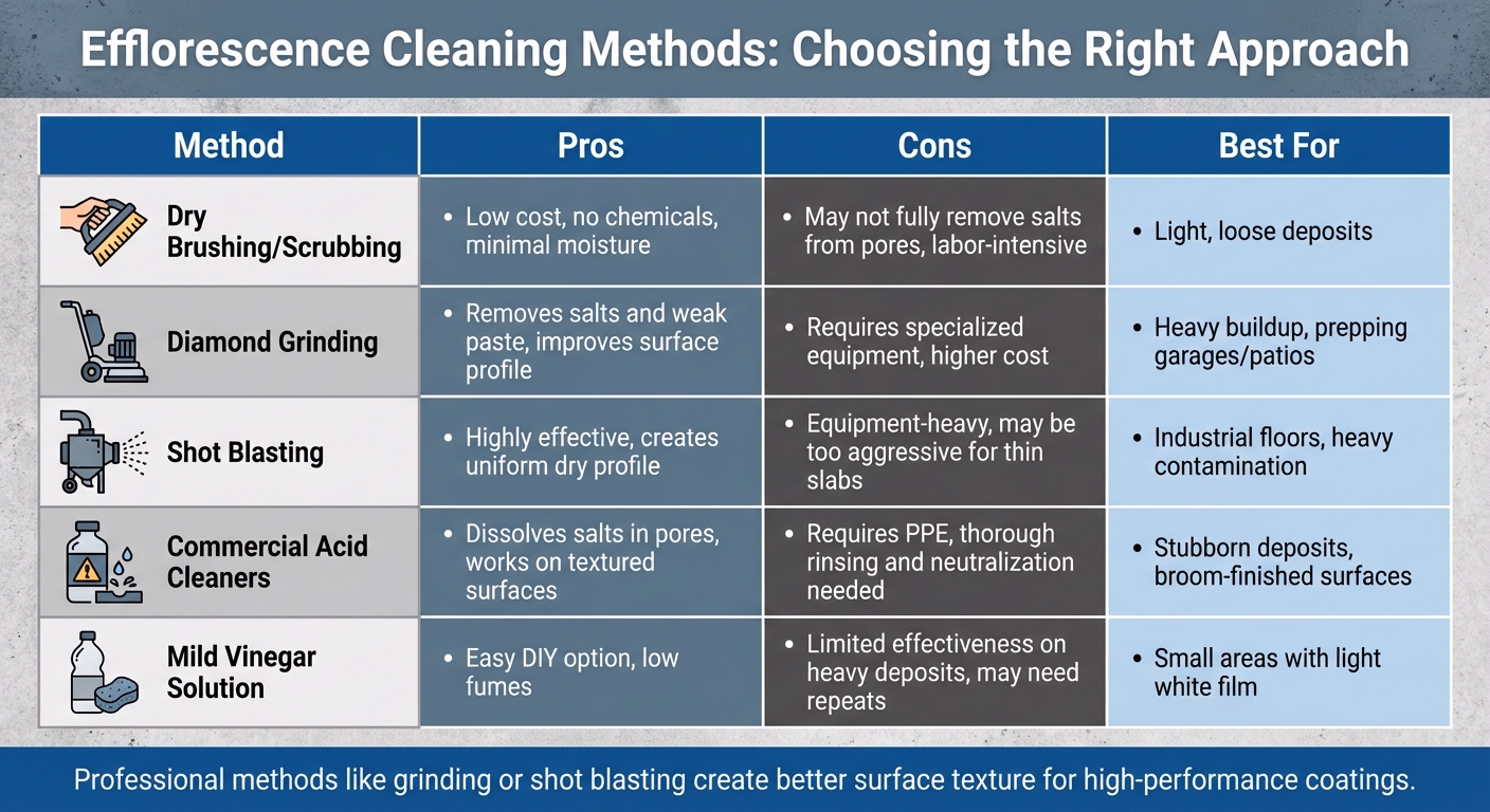 Why Efflorescence Cleaning Matters Before Coating 1 Efflorescence Cleaning Methods Comparison: Mechanical Vs Chemical Approaches