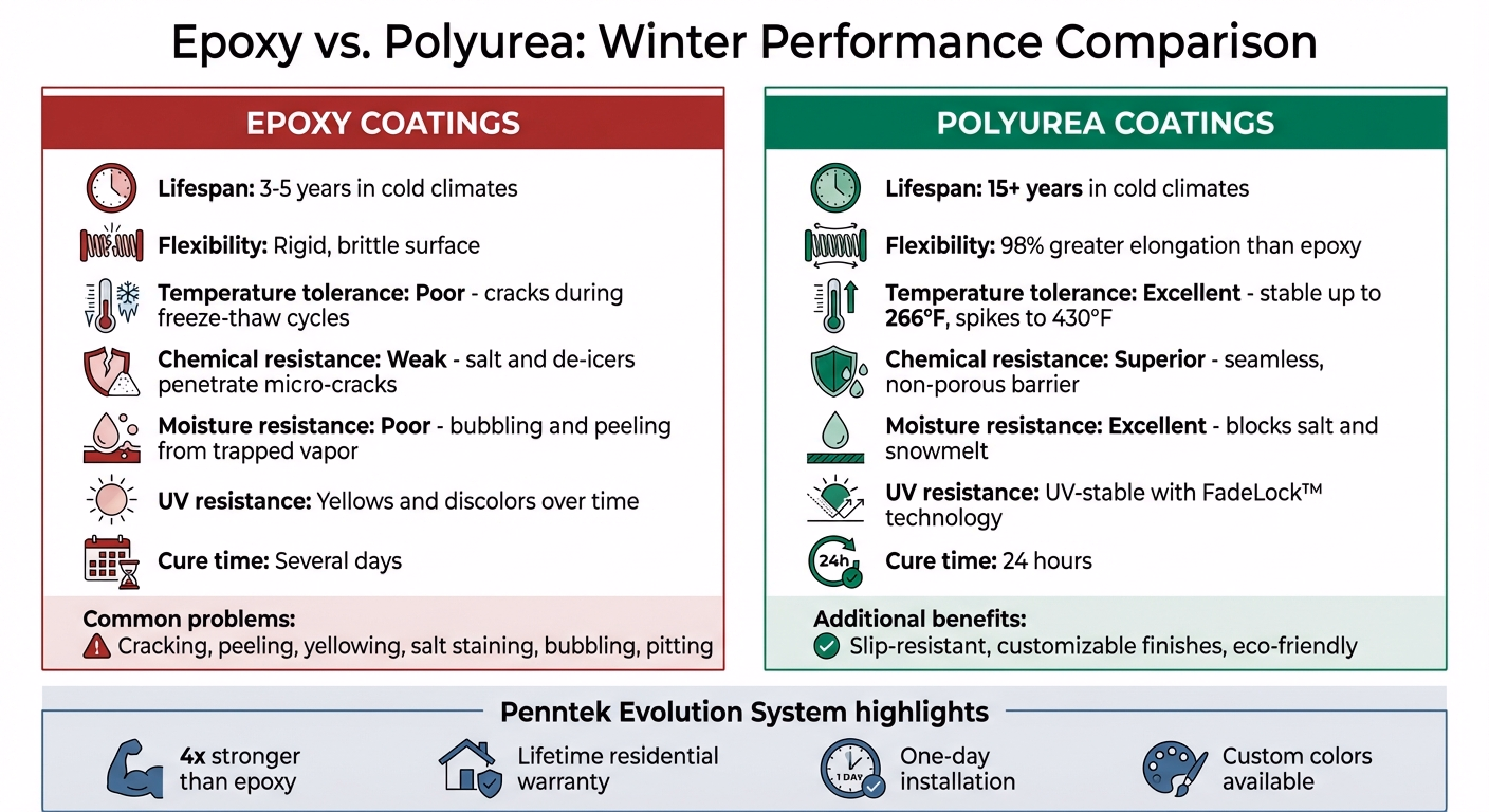 The Truth About Epoxy Garage Floors In Richland Winters – And A Better Alternative 1 Epoxy Vs Polyurea Garage Floor Coatings Comparison Chart