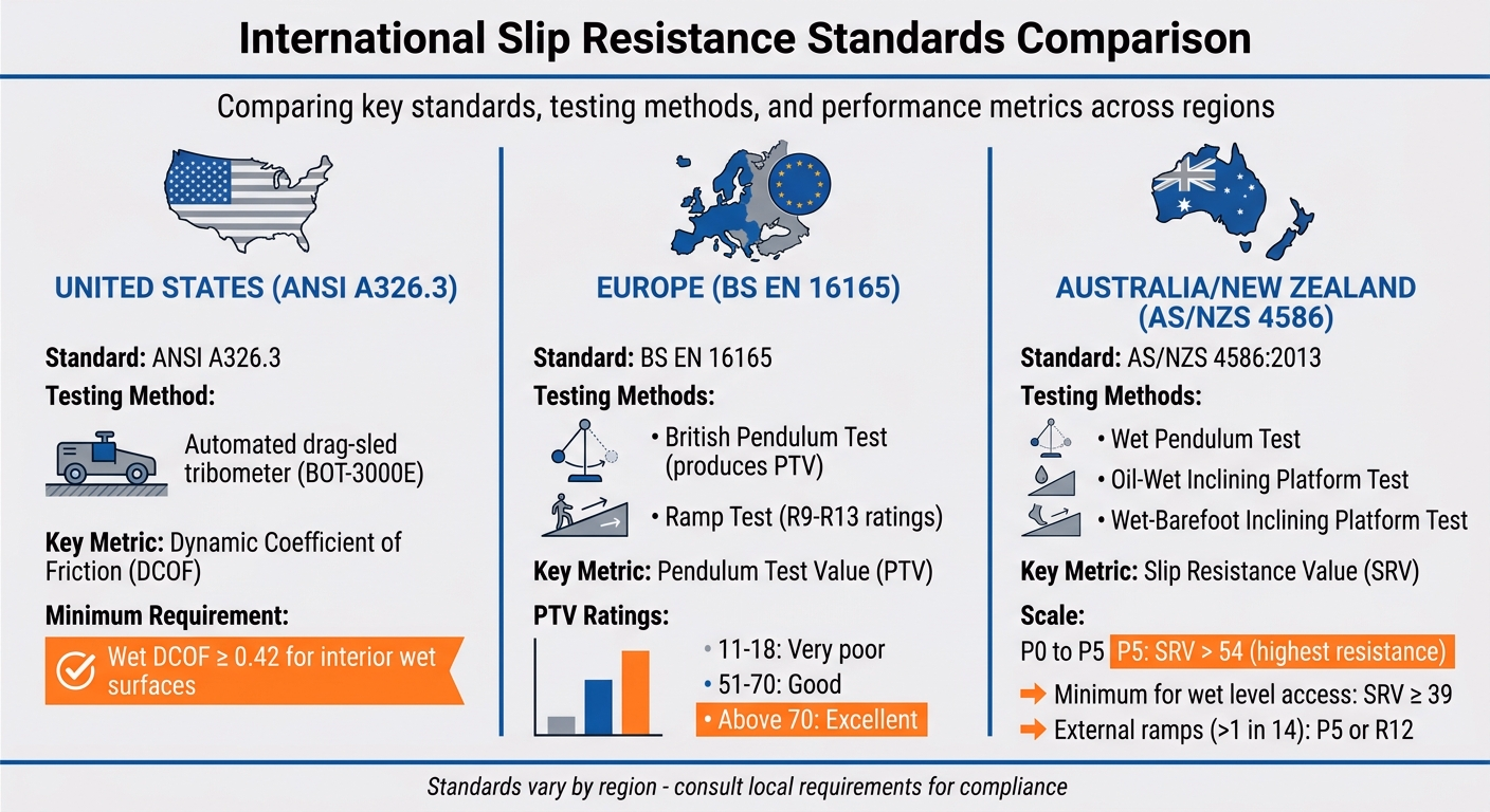 How International Standards Shape Concrete Coating Design 2 International Slip Resistance Standards Comparison: Ansi, Bs En, And As/Nzs