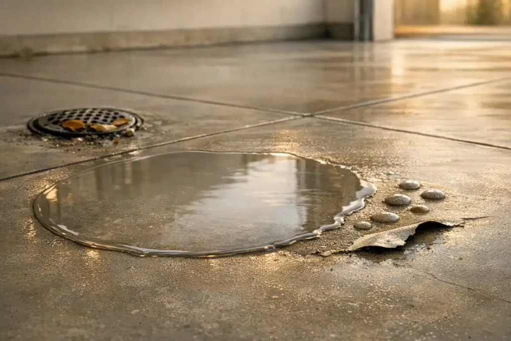 How Poor Drainage Leads To Concrete Coating Failures 2 How Poor Drainage Leads To Concrete Coating Failures