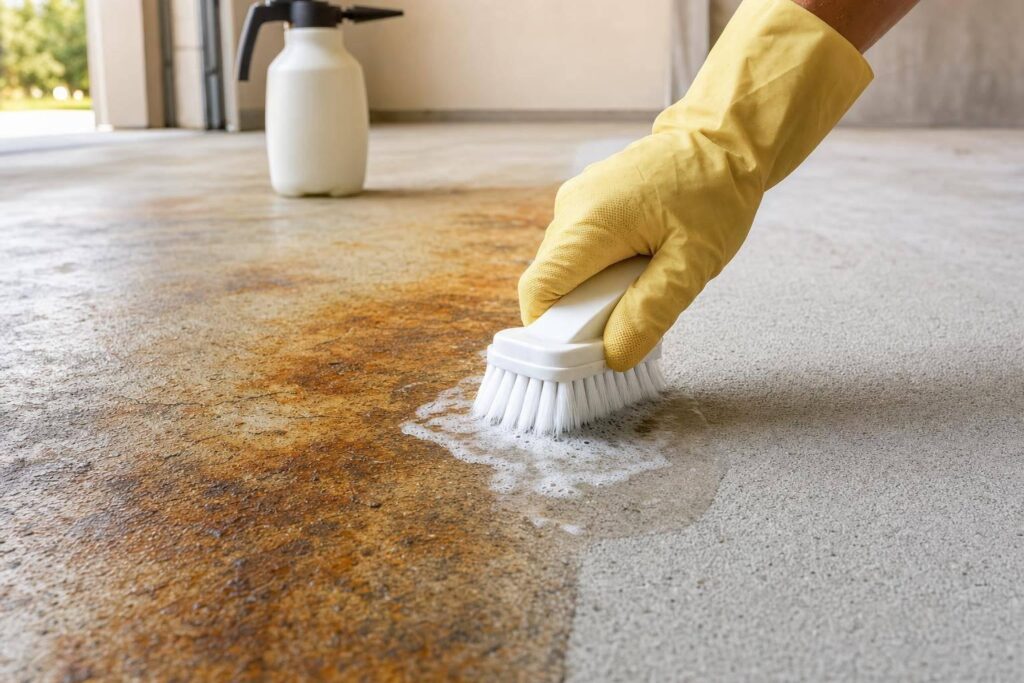 Rust Stain Removal Before Concrete Coating
