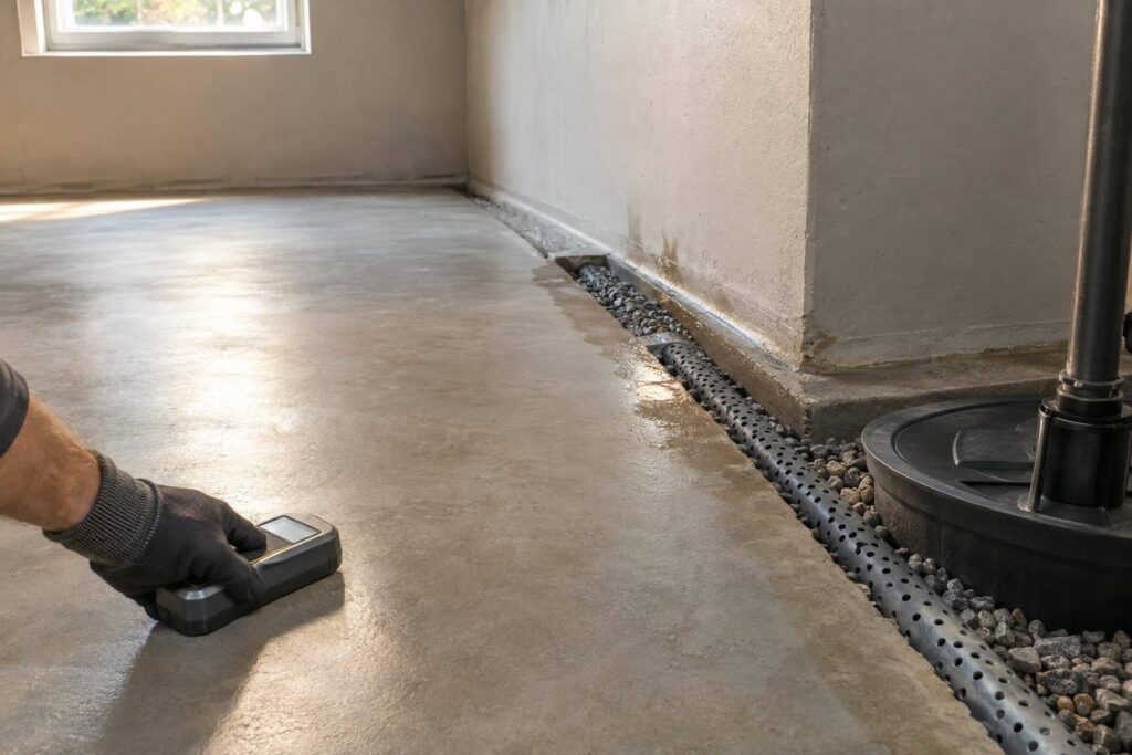 Damp Basement Slabs: Vapor Control Vs. Leak Repairs 1 Image E024C6D024E7A622Aeeb52D3F2Fdac22